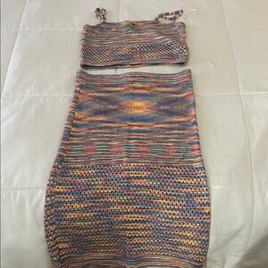 Colorful Knit Two-Piece Set brand new